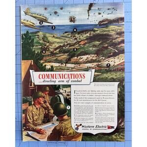 VTG Magazine Ad 1942 Orig Western Electric Communications Directing Arm Combat